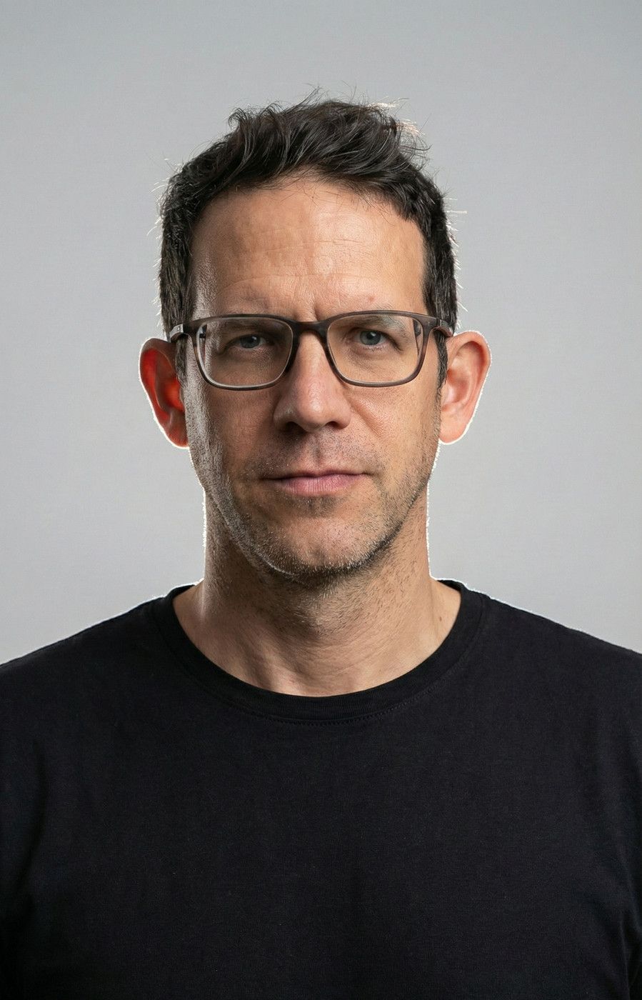 Nils Hansen, sculptor, in the studio